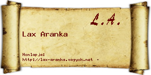 Lax Aranka névjegykártya
