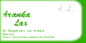 aranka lax business card